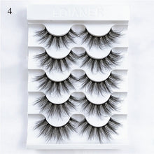 Load image into Gallery viewer, 5Pair Black Extra Long Thick Wispies Fluffy False Eyelashes New Eye Lash Extension Beauty Faux Mink Hair 3D Multilayers Fashion