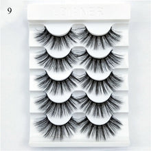Load image into Gallery viewer, 5Pair Black Extra Long Thick Wispies Fluffy False Eyelashes New Eye Lash Extension Beauty Faux Mink Hair 3D Multilayers Fashion
