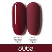Load image into Gallery viewer, GDCOCO 8ml Gel Nail Polish Plastic Bottle Gel Polish Matt Effect NoWipe Top Soak Off UV LED Nail Lacquer Color Gel Varnish