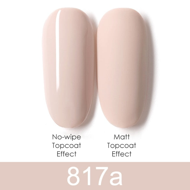 GDCOCO 8ml Gel Nail Polish Plastic Bottle Gel Polish Matt Effect NoWipe Top Soak Off UV LED Nail Lacquer Color Gel Varnish