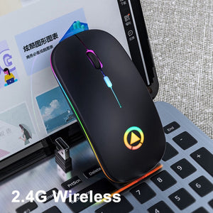 LED Backlit Rechargeable Wireless Mouse USB Receiver Ergonomic Optical Gaming Mouse Silent Desktop PC Laptop Mouse wirelesss