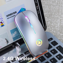 Load image into Gallery viewer, LED Backlit Rechargeable Wireless Mouse USB Receiver Ergonomic Optical Gaming Mouse Silent Desktop PC Laptop Mouse wirelesss