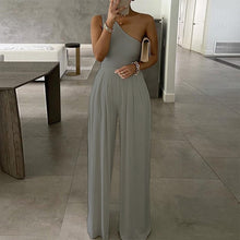 Load image into Gallery viewer, Elegant Office Lady Wide Leg Jumpsuit Sexy Off Shoulder Women Rompers Bodysuit Summer Fashion Striped Printed Overalls Playsuits