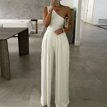 Load image into Gallery viewer, Elegant Office Lady Wide Leg Jumpsuit Sexy Off Shoulder Women Rompers Bodysuit Summer Fashion Striped Printed Overalls Playsuits