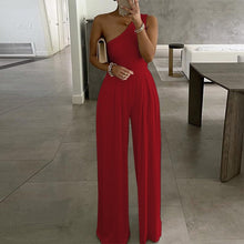 Load image into Gallery viewer, Elegant Office Lady Wide Leg Jumpsuit Sexy Off Shoulder Women Rompers Bodysuit Summer Fashion Striped Printed Overalls Playsuits