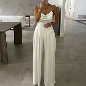 Elegant Office Lady Wide Leg Jumpsuit Sexy Off Shoulder Women Rompers Bodysuit Summer Fashion Striped Printed Overalls Playsuits