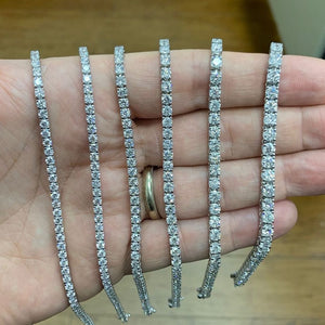 925 Sterling Silver 3mm 4MM 5MM 17cm 19CM CZ Tennis Bracelet Bangle For Women Wedding Fashion Jewelry Wholesale Party Gift S5650
