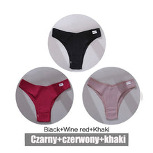 Load image into Gallery viewer, FINETOO 3PCS/Set Women&#39;s Panties Cotton Brazilian Underwear Women Sexy V Waist Women&#39;s Thong Female Underpants Intimate Lingerie