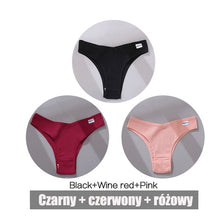 Load image into Gallery viewer, FINETOO 3PCS/Set Women&#39;s Panties Cotton Brazilian Underwear Women Sexy V Waist Women&#39;s Thong Female Underpants Intimate Lingerie