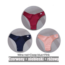 Load image into Gallery viewer, FINETOO 3PCS/Set Women&#39;s Panties Cotton Brazilian Underwear Women Sexy V Waist Women&#39;s Thong Female Underpants Intimate Lingerie