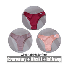 Load image into Gallery viewer, FINETOO 3PCS/Set Women&#39;s Panties Cotton Brazilian Underwear Women Sexy V Waist Women&#39;s Thong Female Underpants Intimate Lingerie