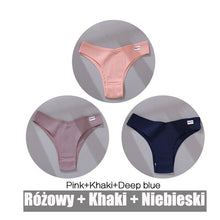 Load image into Gallery viewer, FINETOO 3PCS/Set Women&#39;s Panties Cotton Brazilian Underwear Women Sexy V Waist Women&#39;s Thong Female Underpants Intimate Lingerie