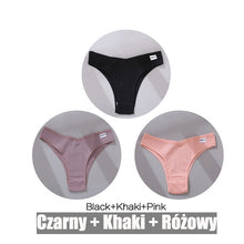 Load image into Gallery viewer, FINETOO 3PCS/Set Women&#39;s Panties Cotton Brazilian Underwear Women Sexy V Waist Women&#39;s Thong Female Underpants Intimate Lingerie