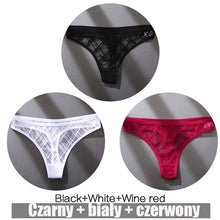 Load image into Gallery viewer, FINETOO 3PCS/Set Women&#39;s Panties Cotton Brazilian Underwear Women Sexy V Waist Women&#39;s Thong Female Underpants Intimate Lingerie