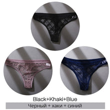 Load image into Gallery viewer, FINETOO 3PCS/Set Women&#39;s Panties Cotton Brazilian Underwear Women Sexy V Waist Women&#39;s Thong Female Underpants Intimate Lingerie