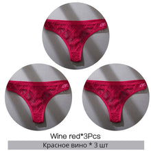 Load image into Gallery viewer, FINETOO 3PCS/Set Women&#39;s Panties Cotton Brazilian Underwear Women Sexy V Waist Women&#39;s Thong Female Underpants Intimate Lingerie