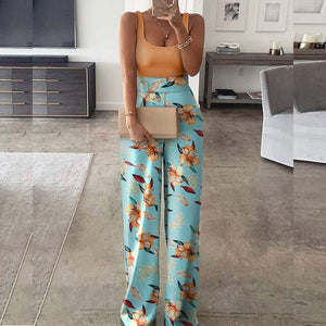 2021 New Spring and Summer Wide-Leg Pants Jumpsuit Women Sexy Off Shoulder Patchwork Playsuits Elegant Office Lady Jumpsuits XL