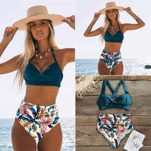 Load image into Gallery viewer, Sexy High Waist Bikinis 2021 New Halter Swimwear Women Swimsuit Female Bikini Set Print Bodysuit Bathing Suit Summer Biquini XXL