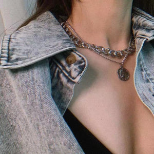 2020 Fashion Unisex Multilayer Hip Hop Long Chain Necklace For Women Men Jewelry Gifts Key Cross Pendant Necklace Accessories