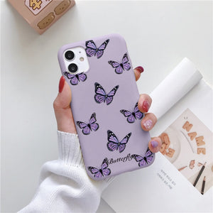 Luxury Flower Case For iPhone 12 Mini 11 Pro Max X XR XS Max 7 8 6 6s Plus 5 5S SE 2020 Soft TPU Bumper Matte Smiley Back Cover
