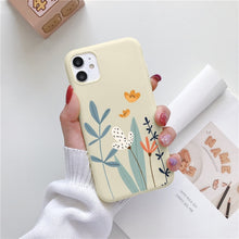 Load image into Gallery viewer, Luxury Flower Case For iPhone 12 Mini 11 Pro Max X XR XS Max 7 8 6 6s Plus 5 5S SE 2020 Soft TPU Bumper Matte Smiley Back Cover