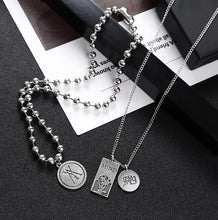 Load image into Gallery viewer, 2021 Personality Hip Hop Multilayer Necklace Metal Cross Pendant Silver Color Chain Necklace for Women Men Unisex Jewelry