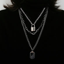 Load image into Gallery viewer, 2021 Personality Hip Hop Multilayer Necklace Metal Cross Pendant Silver Color Chain Necklace for Women Men Unisex Jewelry