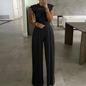 Elegant Office Lady Wide Leg Jumpsuit Sexy Off Shoulder Women Rompers Bodysuit Summer Fashion Striped Printed Overalls Playsuits