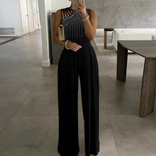 Load image into Gallery viewer, Elegant Office Lady Wide Leg Jumpsuit Sexy Off Shoulder Women Rompers Bodysuit Summer Fashion Striped Printed Overalls Playsuits