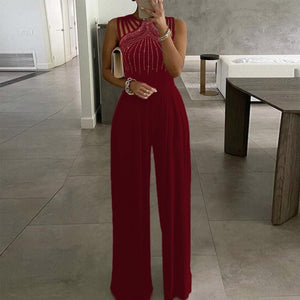 Elegant Office Lady Wide Leg Jumpsuit Sexy Off Shoulder Women Rompers Bodysuit Summer Fashion Striped Printed Overalls Playsuits