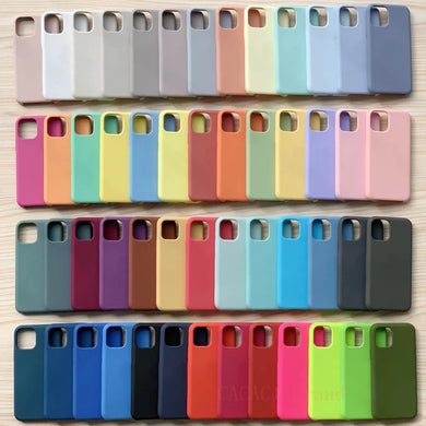 Official Original Silicone Case For iPhone 11 12 Pro MAX SE 2020 XR X 6 6s 7 8 Plus Cases For iPhone 12 mini XS Full Cover etui