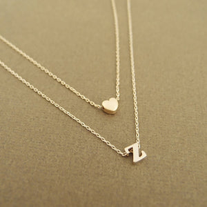 Simple and thin small heart pendant necklace For Women Personality initial letter necklace Charm name Jewelry Gift Accessory