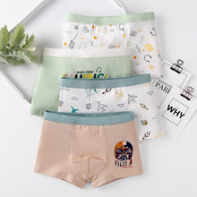 Load image into Gallery viewer, 4 Pcs High Quality Children&#39;s Underwear for Kids Cartoon Cat Shorts Soft Cotton Underpants Boys Teenage Striped Panties 4-16T