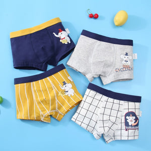 4PCS/LOT Children Boys Underwear Cartoon Children's Shorts Panties Baby Boy Toddler Boxers Stripes Teenagers Cotton Underpants