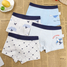 Load image into Gallery viewer, 4PCS/LOT Children Boys Underwear Cartoon Children&#39;s Shorts Panties Baby Boy Toddler Boxers Stripes Teenagers Cotton Underpants