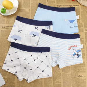 4PCS/LOT Children Boys Underwear Cartoon Children's Shorts Panties Baby Boy Toddler Boxers Stripes Teenagers Cotton Underpants