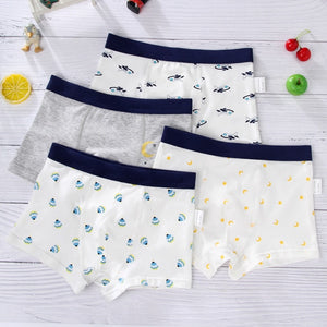 4PCS/LOT Children Boys Underwear Cartoon Children's Shorts Panties Baby Boy Toddler Boxers Stripes Teenagers Cotton Underpants