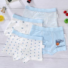 Load image into Gallery viewer, 4PCS/LOT Children Boys Underwear Cartoon Children&#39;s Shorts Panties Baby Boy Toddler Boxers Stripes Teenagers Cotton Underpants