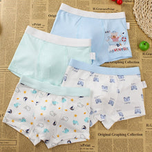 Load image into Gallery viewer, 4PCS/LOT Children Boys Underwear Cartoon Children&#39;s Shorts Panties Baby Boy Toddler Boxers Stripes Teenagers Cotton Underpants