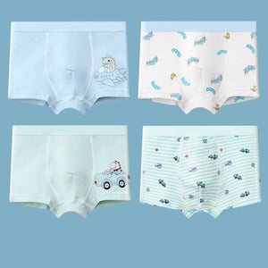 4PCS/LOT Children Boys Underwear Cartoon Children's Shorts Panties Baby Boy Toddler Boxers Stripes Teenagers Cotton Underpants