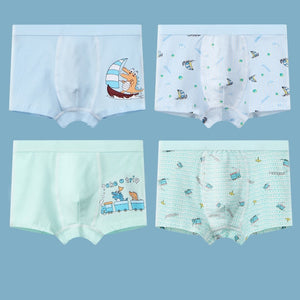 4PCS/LOT Children Boys Underwear Cartoon Children's Shorts Panties Baby Boy Toddler Boxers Stripes Teenagers Cotton Underpants