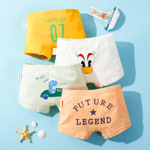 4PCS/LOT Children Boys Underwear Cartoon Children's Shorts Panties Baby Boy Toddler Boxers Stripes Teenagers Cotton Underpants