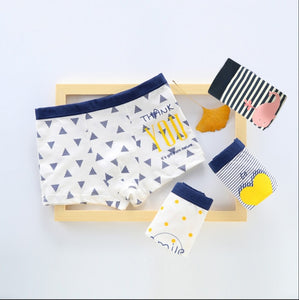 4PCS/LOT Children Boys Underwear Cartoon Children's Shorts Panties Baby Boy Toddler Boxers Stripes Teenagers Cotton Underpants