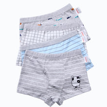 Load image into Gallery viewer, 4PCS/LOT Children Boys Underwear Cartoon Children&#39;s Shorts Panties Baby Boy Toddler Boxers Stripes Teenagers Cotton Underpants