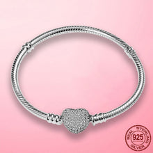 Load image into Gallery viewer, TOP SALE Pulseira Bracelet Femme 925 Sterling Silver Heart Snake Chain Bracelet For Women Fit Original Charm Beads Jewelry Gift