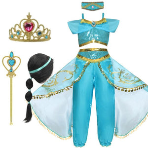 Princess Cosplay Dress Up for Girls Kids Dresses For Girls Halloween Fantasy Top Pants 2pcs Set Lace Costume Sleeveless Dresses