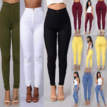 Load image into Gallery viewer, S-4XL High Waist Jean Women Summer Autumn Stretch Straight Black Jeans Vintage Pants 2021 Mom Slim Pencil Jeans High Quality