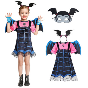 Disney Vampirina Cosplay Dress Girl Kids Princess Dress Up Costume Halloween Costume Carnival Party Disguise Mask  Vampire