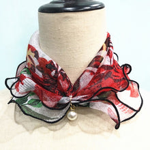 Load image into Gallery viewer, 2021 New Pearl Pendant Scarf Necklace Vintage Leopard Pattern Dot Printing Scarf Trendy Crimping Elastic Women All-Match Scarves
