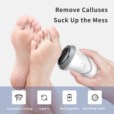 Electric Foot Grinder Safe Calluses Remover Built-in Vacuum Cleaner USB Rechargeable Foot File Pedicure Tools Feet Care 2 Gears